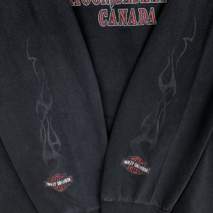 00'S Harley-Davidson Long Sleeve T-Shirt Made in USA Men's XL cotton black type Vintage Second Hand