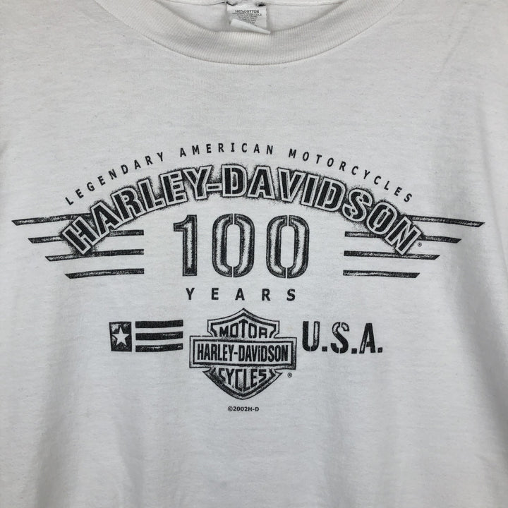 2000'S Harley-Davidson Motorcycle Long Sleeve T-Shirt, Made in USA, Men's Size XL cotton white type Vintage Second Hand