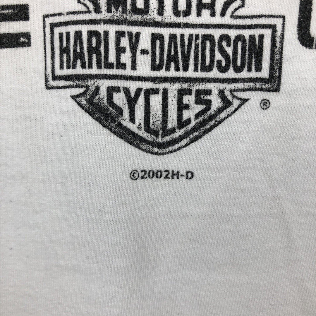 2000'S Harley-Davidson Motorcycle Long Sleeve T-Shirt, Made in USA, Men's Size XL cotton white type Vintage Second Hand