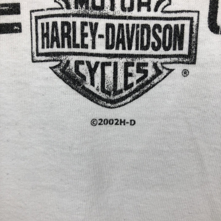 2000'S Harley-Davidson Motorcycle Long Sleeve T-Shirt, Made in USA, Men's Size XL cotton white type Vintage Second Hand