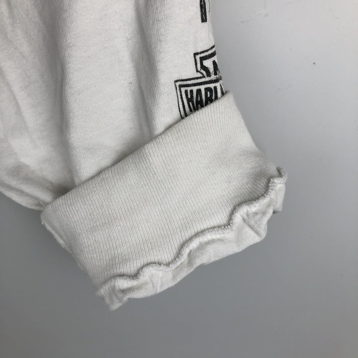2000'S Harley-Davidson Motorcycle Long Sleeve T-Shirt, Made in USA, Men's Size XL cotton white type Vintage Second Hand