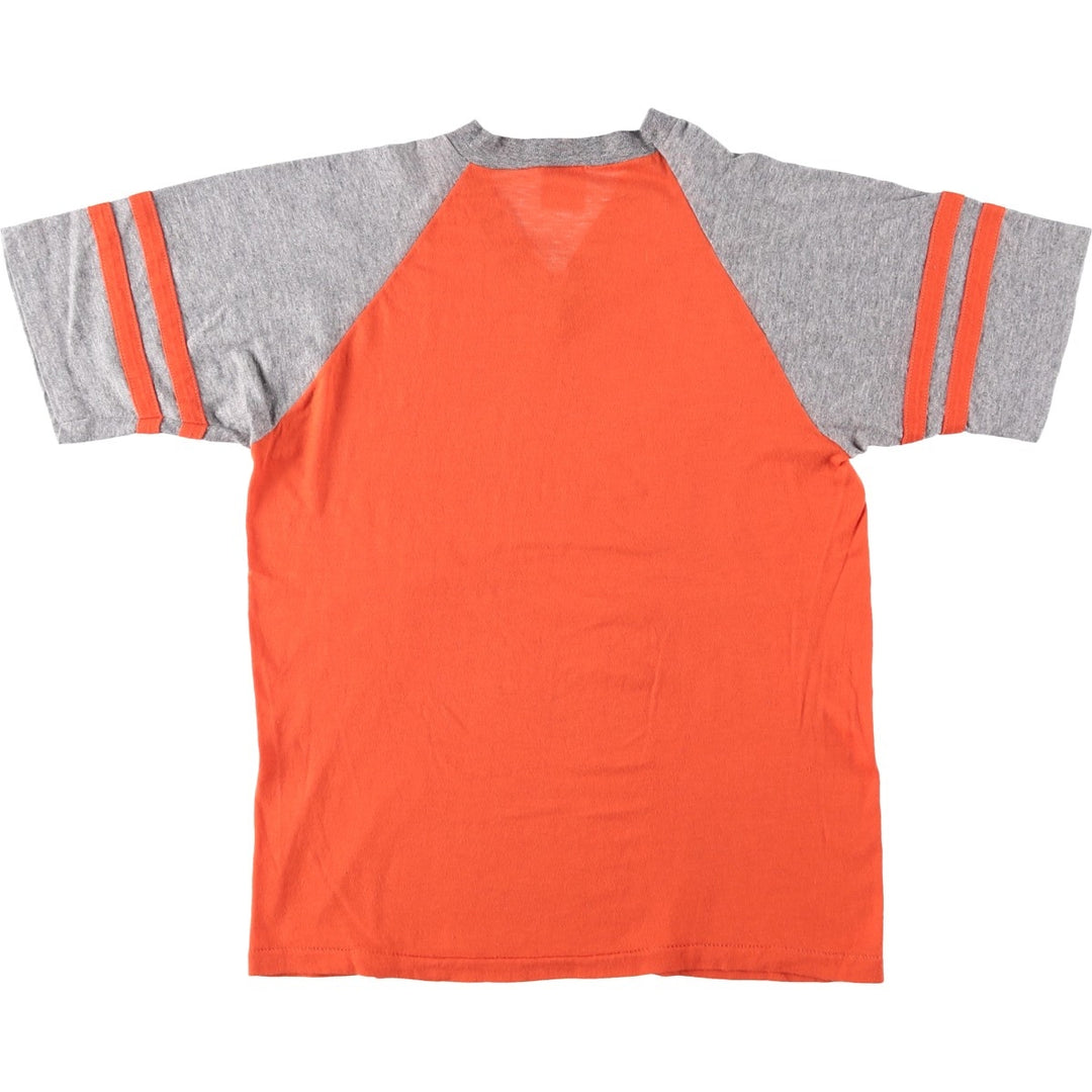 70s-80'S Bantam V-neck Raglan T-shirt, Made in USA, Men's Size M (approx.), Vintage cotton orange type Vintage Second Hand