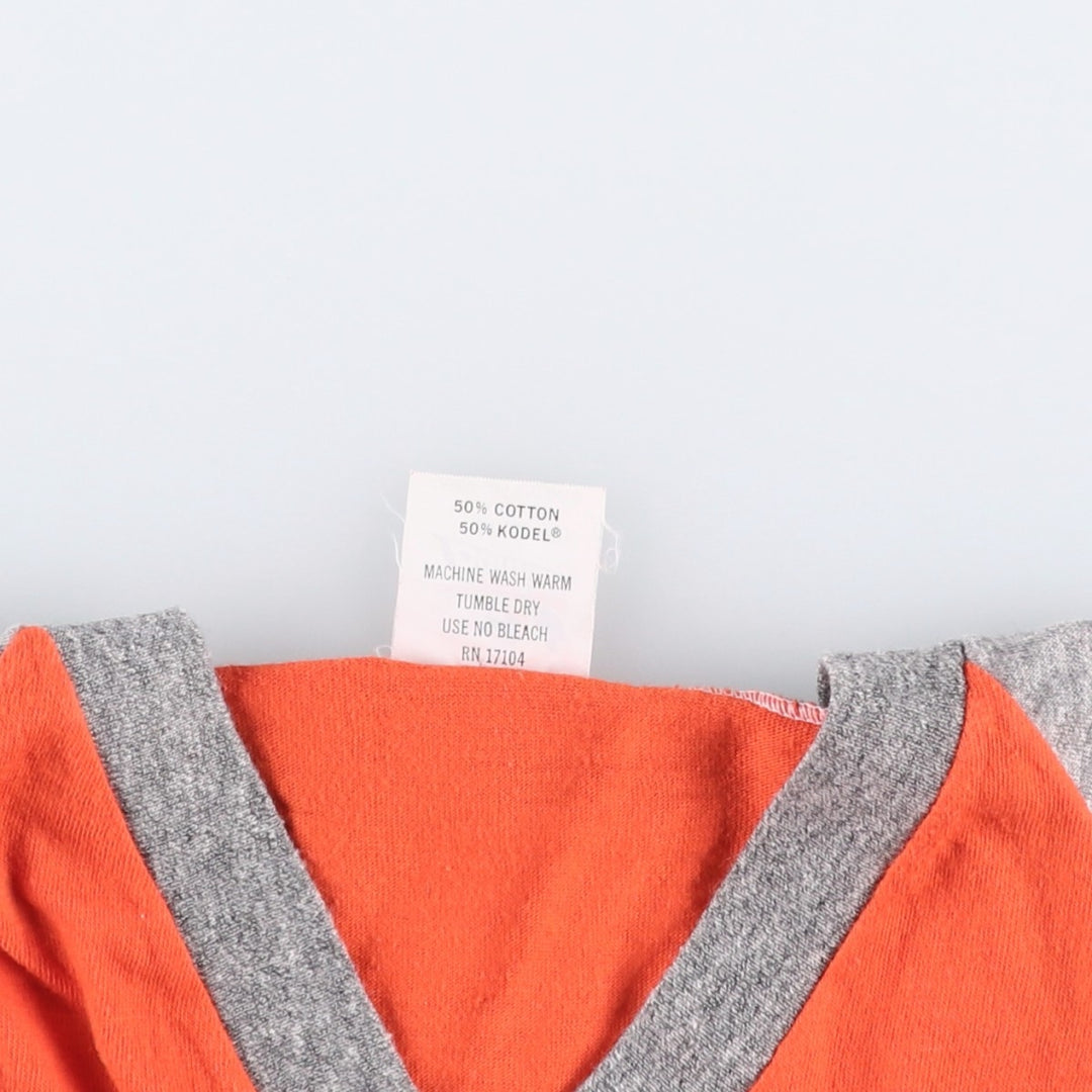 70s-80'S Bantam V-neck Raglan T-shirt, Made in USA, Men's Size M (approx.), Vintage cotton orange type Vintage Second Hand