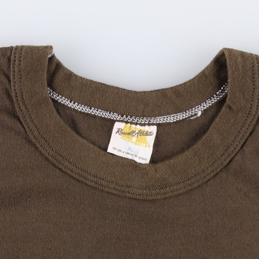 70s-80'S Russell Print T-Shirt, Made in USA, Women's Size XL (Equivalent), Vintage cotton brown type Vintage Second Hand