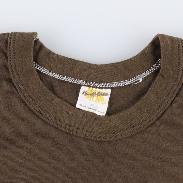 70s-80'S Russell Print T-Shirt, Made in USA, Women's Size XL (Equivalent), Vintage cotton brown type Vintage Second Hand