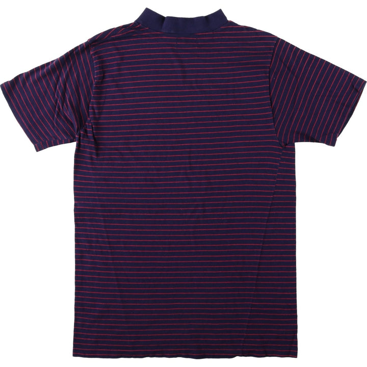 ~90'S Sedgewick Sportswear Mock Neck Striped T-Shirt, Made in USA, Women's Size L (Equivalent), Vintage cotton navy blue type Vintage Second Hand