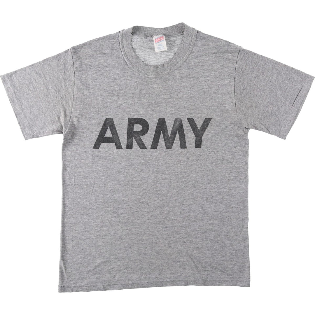 80s-90'S Sofie USARMY Military Print T-Shirt, Made in USA, Men's Size M (approx.), Vintage polyester gray type Vintage Second Hand