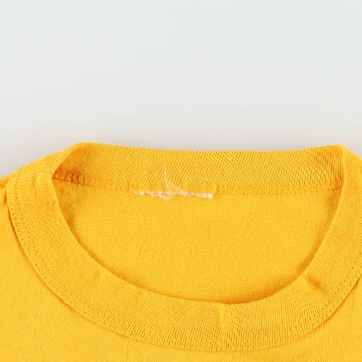 80'S printed T-shirt, women's size M equivalent, vintage. unclear yellow type Vintage Second Hand