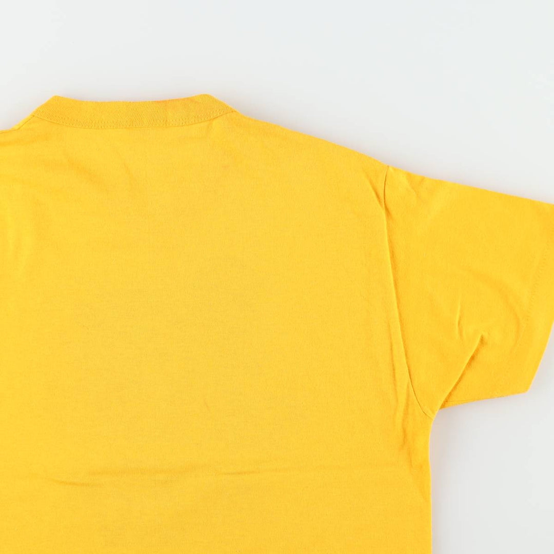 80'S printed T-shirt, women's size M equivalent, vintage. unclear yellow type Vintage Second Hand
