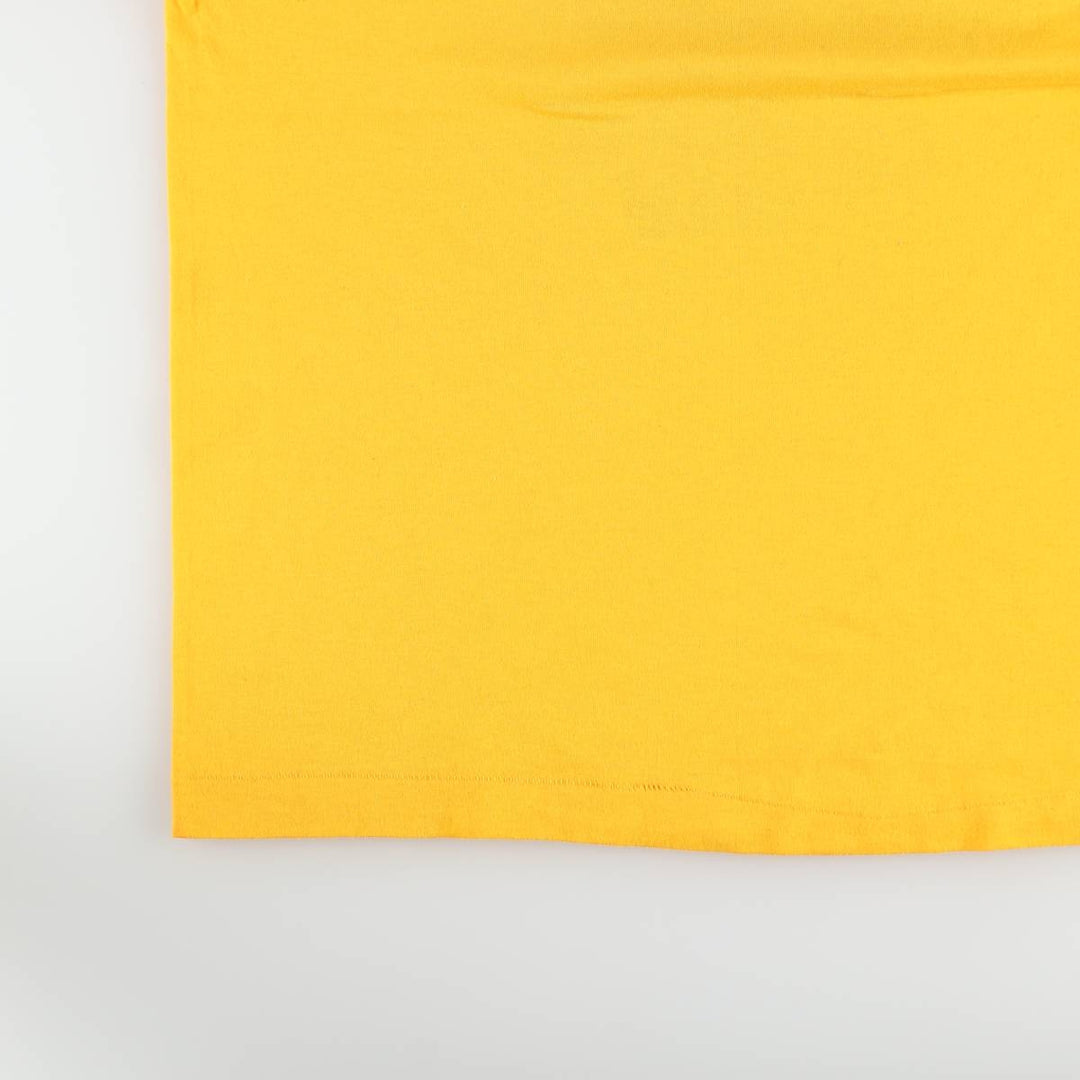 80'S printed T-shirt, women's size M equivalent, vintage. unclear yellow type Vintage Second Hand