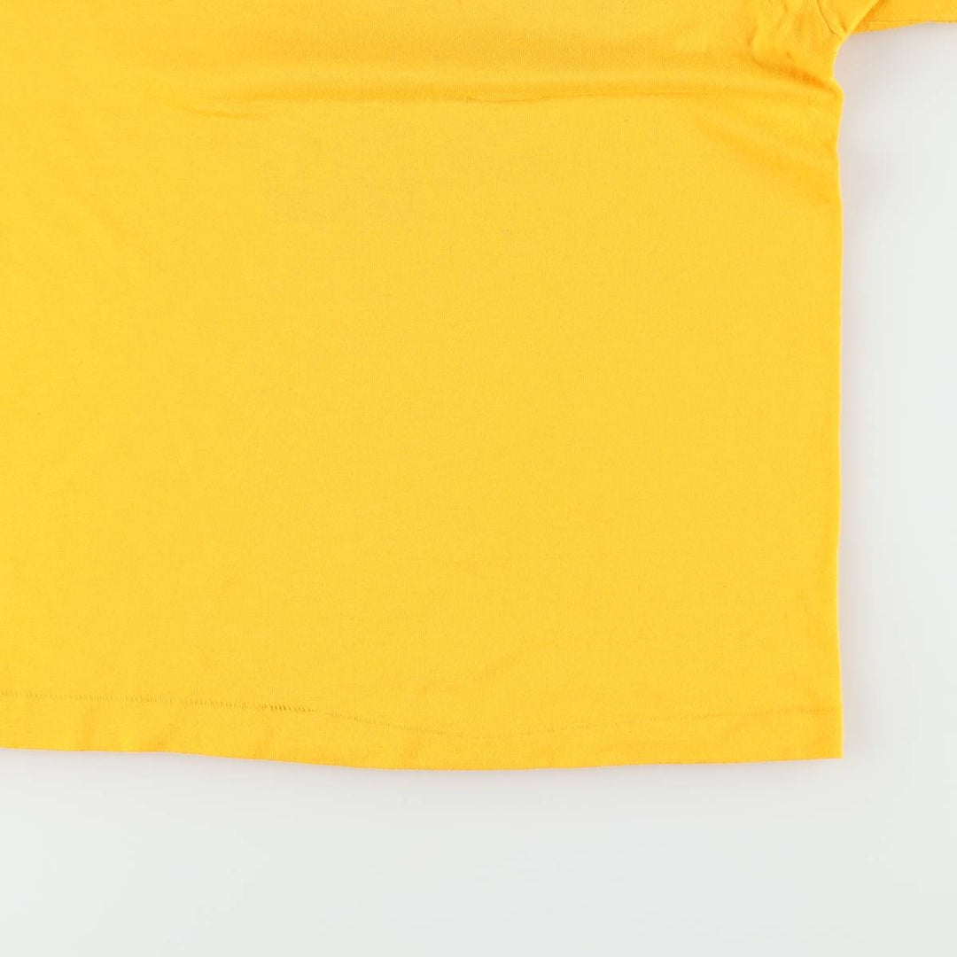 80'S printed T-shirt, women's size M equivalent, vintage. unclear yellow type Vintage Second Hand