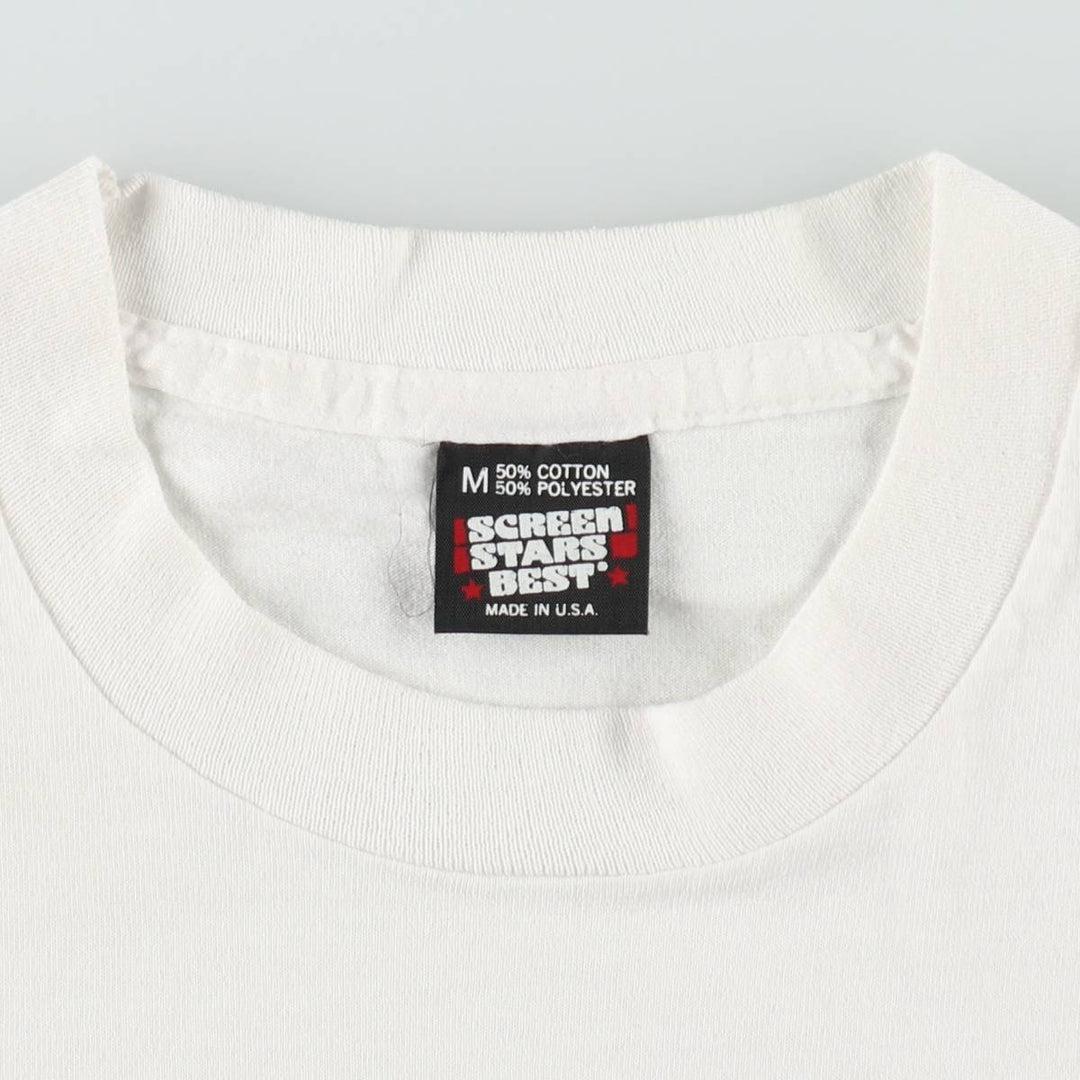 90'S Screen Stars American Boxing Federation Stars and Stripes Print T-Shirt, Made in USA, Women's Size M (approx.), Vintage cotton white type Vintage Second Hand