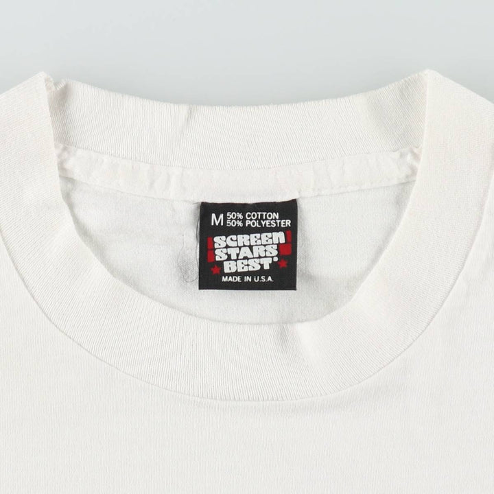 90'S Screen Stars American Boxing Federation Stars and Stripes Print T-Shirt, Made in USA, Women's Size M (approx.), Vintage cotton white type Vintage Second Hand