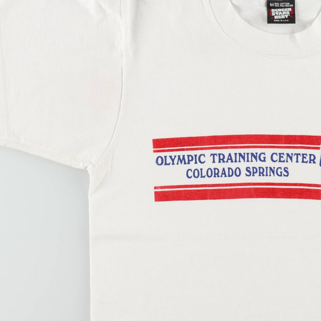 90'S Screen Stars American Boxing Federation Stars and Stripes Print T-Shirt, Made in USA, Women's Size M (approx.), Vintage cotton white type Vintage Second Hand