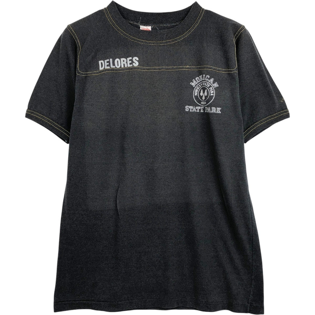 80'S H.WOLF & SONS Print T-Shirt, Made in USA, Women's Size M (Equivalent), Vintage cotton gray type Vintage Second Hand