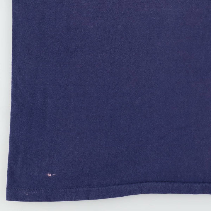 80'S Hanes Orange Tag Printed T-Shirt, Made in USA, Men's Size L (Equivalent), Vintage cotton navy blue type Vintage Second Hand