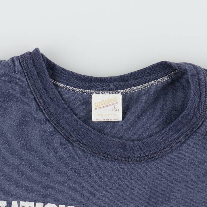80'S sportswear American Baseball Hall of Fame printed T-shirt, men's size L equivalent, vintage. cotton navy blue type Vintage Second Hand