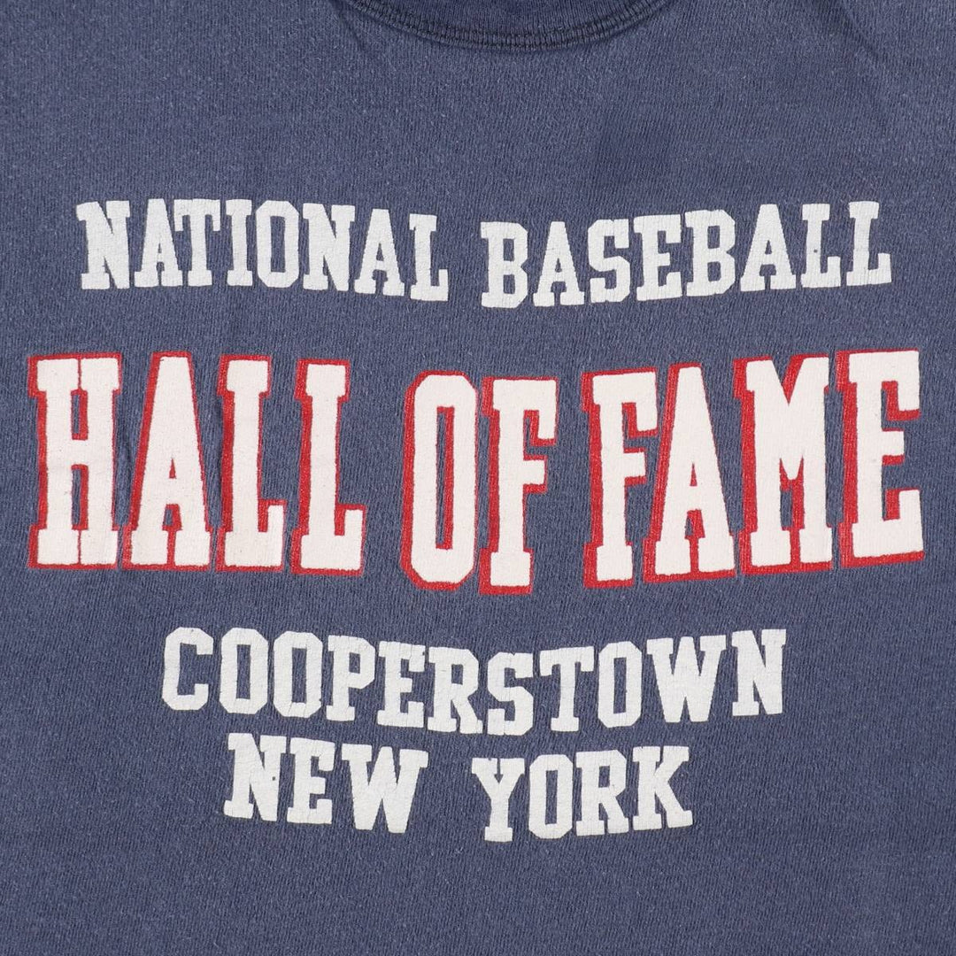 80'S sportswear American Baseball Hall of Fame printed T-shirt, men's size L equivalent, vintage. cotton navy blue type Vintage Second Hand