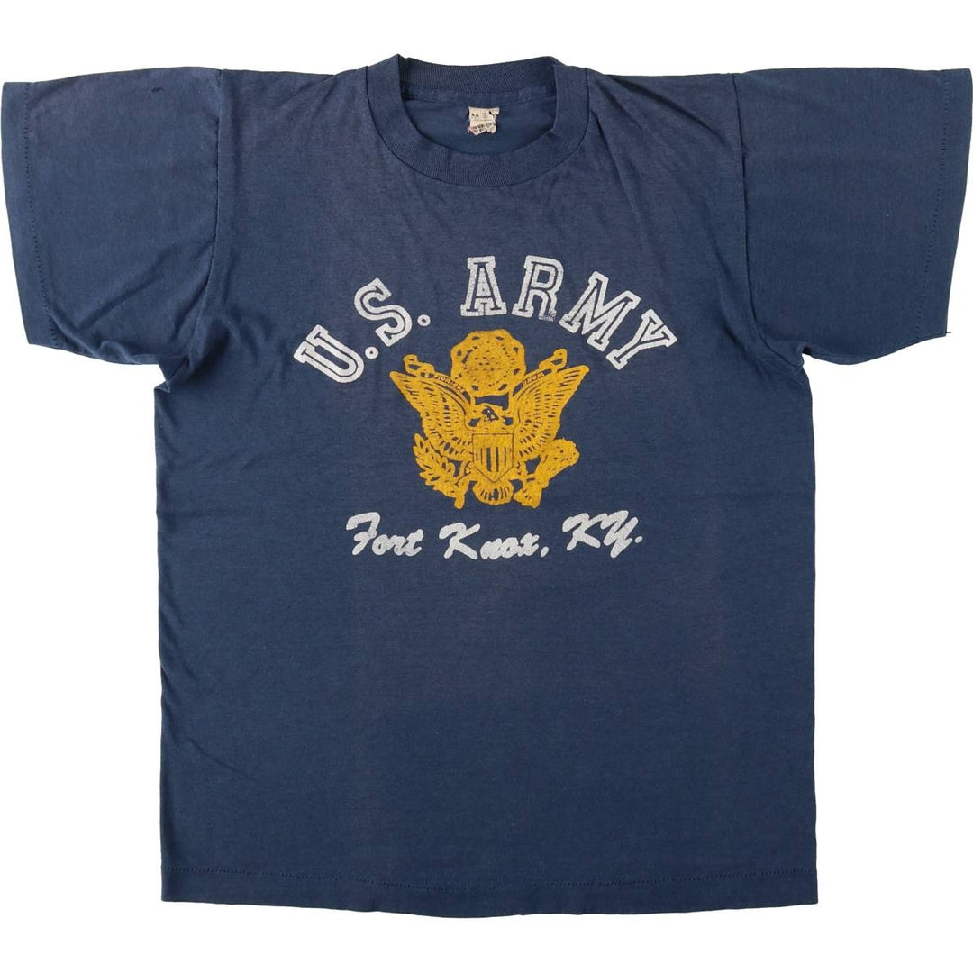 80'S Screen Stars US ARMY Triple Print Military Print T-Shirt, Made in USA, Women's Size M (Equivalent), Vintage cotton navy blue type Vintage Second Hand