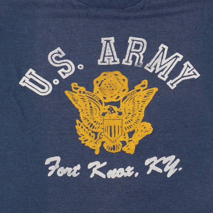80'S Screen Stars US ARMY Triple Print Military Print T-Shirt, Made in USA, Women's Size M (Equivalent), Vintage cotton navy blue type Vintage Second Hand