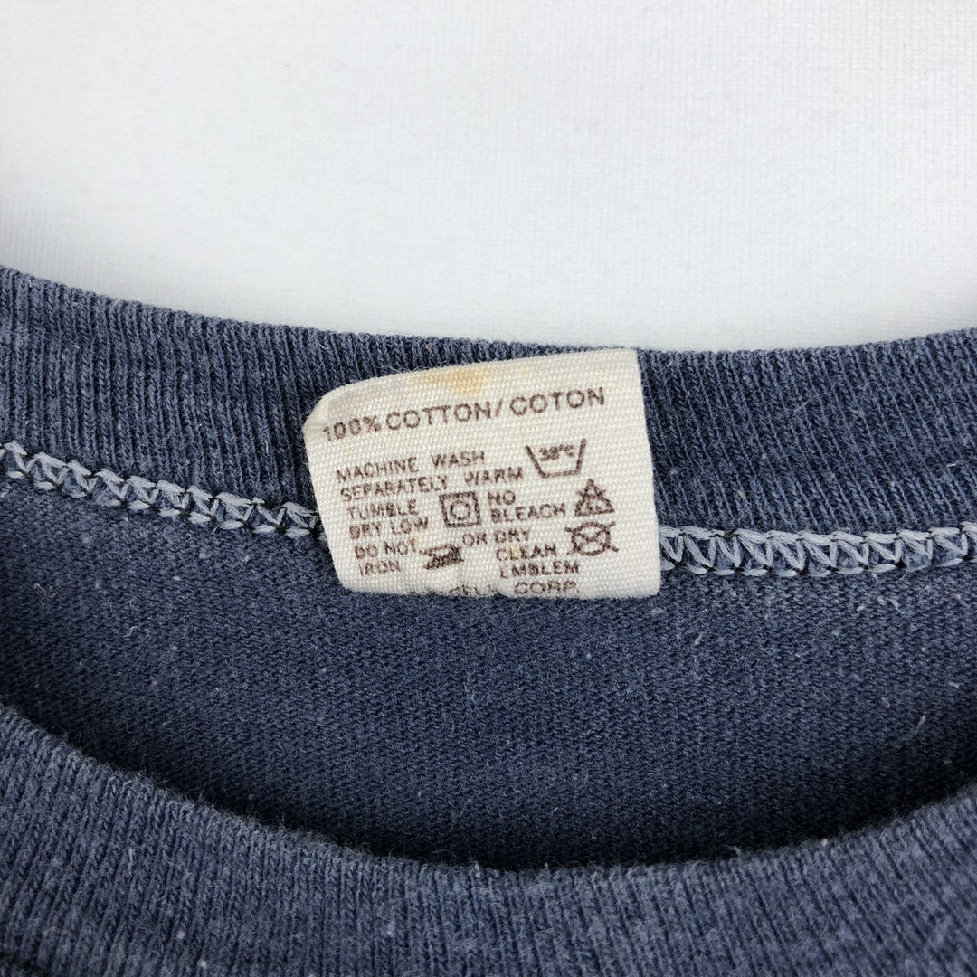 ~80'S Russell College T-shirt, Men's Size M (approx.), Vintage cotton navy blue type Vintage Second Hand