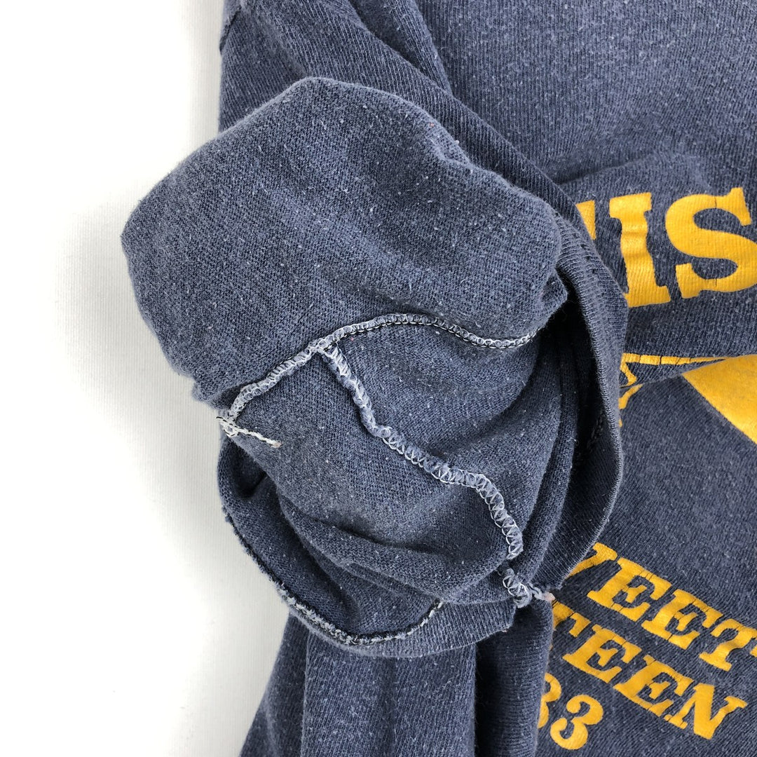 ~80'S Russell College T-shirt, Men's Size M (approx.), Vintage cotton navy blue type Vintage Second Hand