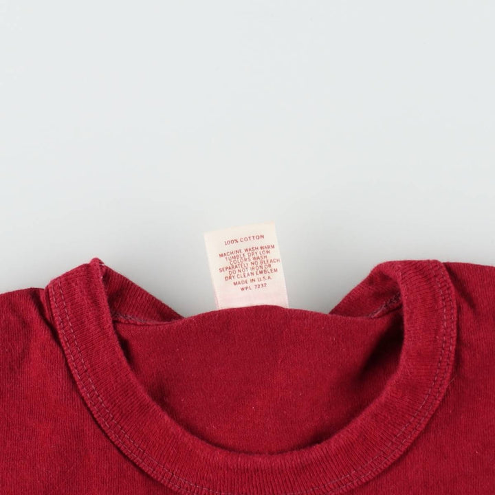 70'S Russell Print T-Shirt, Made in USA, Men's Size M (Equivalent), Vintage cotton wine-red Vintage Second Hand