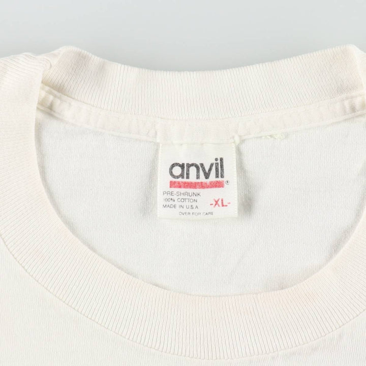 90'S Anvil Floral Art T-Shirt, Made in USA, Women's Size XL (Vintage) cotton white type Vintage Second Hand