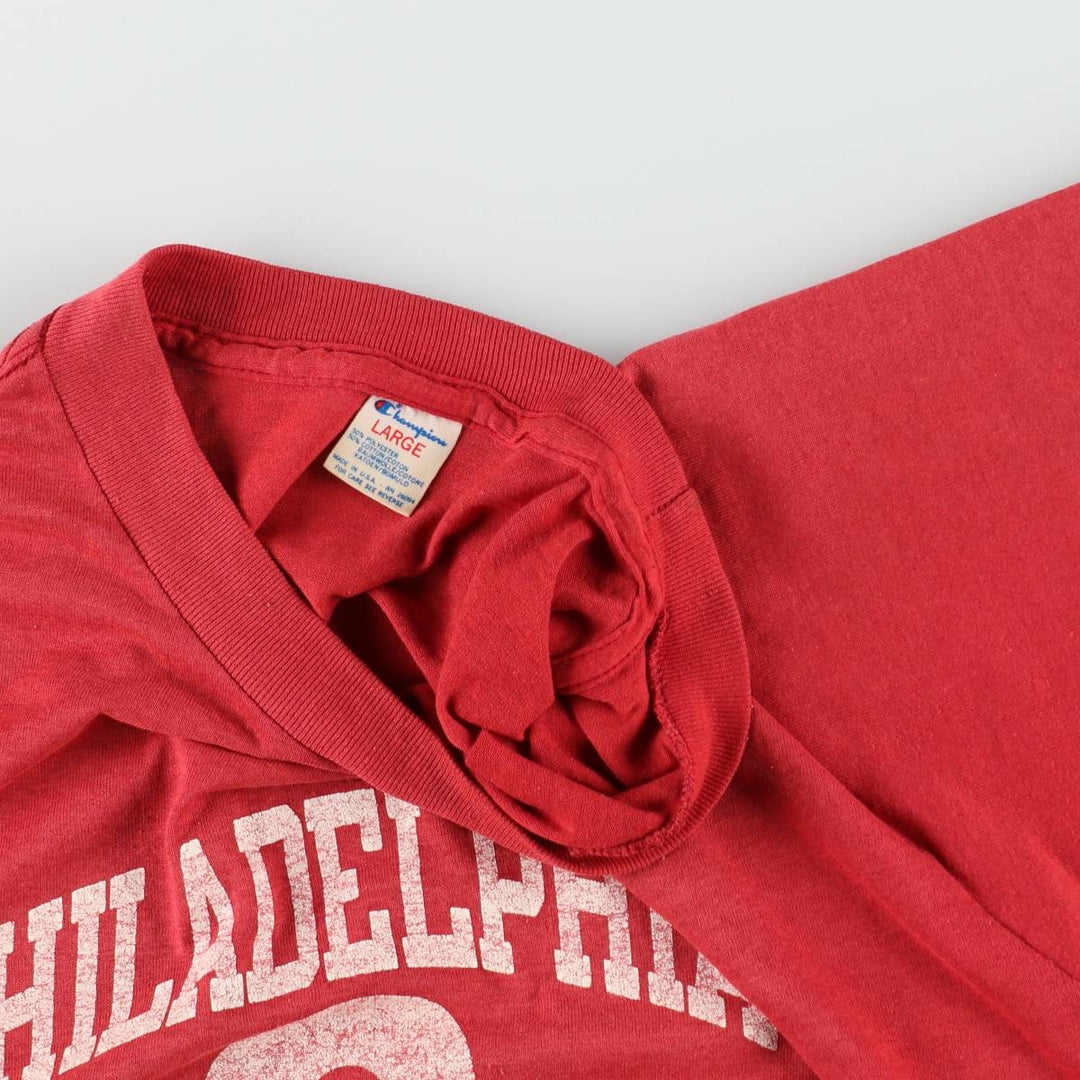 80'S Champion Tricot Tag Philadelphia Phillies Sports Print T-Shirt, Women's Size L (approx.), Vintage polyester red type Vintage Second Hand