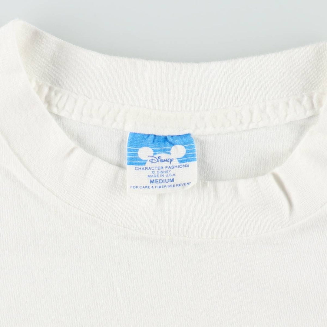 1980'S Disney Mickey Mouse character embroidered T-shirt, Made in USA, Women's size M equivalent, Vintage cotton white type Vintage Second Hand