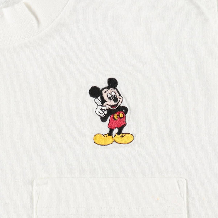 1980'S Disney Mickey Mouse character embroidered T-shirt, Made in USA, Women's size M equivalent, Vintage cotton white type Vintage Second Hand