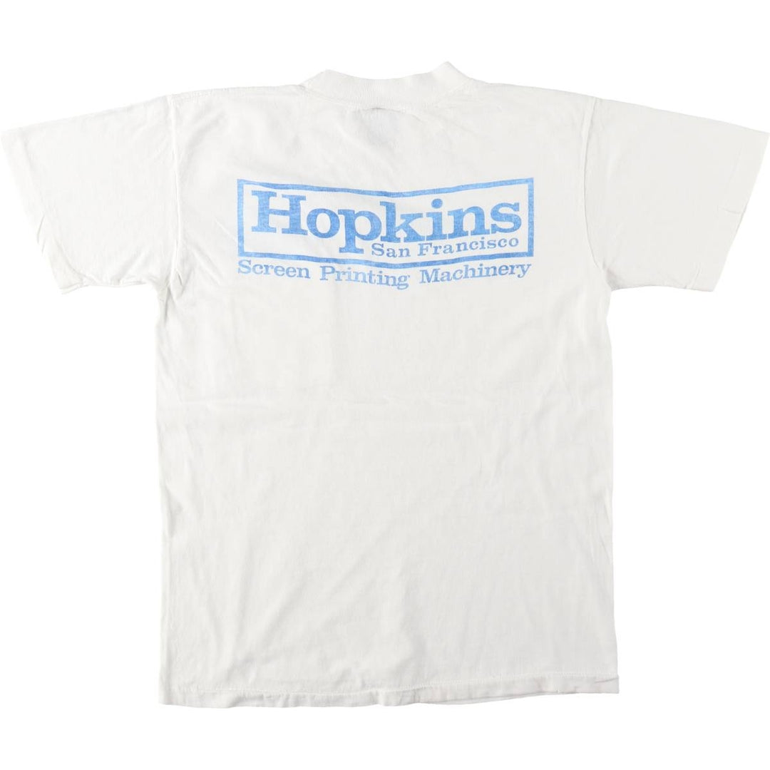 70s-80'S Anvil Hopkins Advertising T-shirt, Made in USA, Women's Size M (approx.), Vintage cotton white type Vintage Second Hand