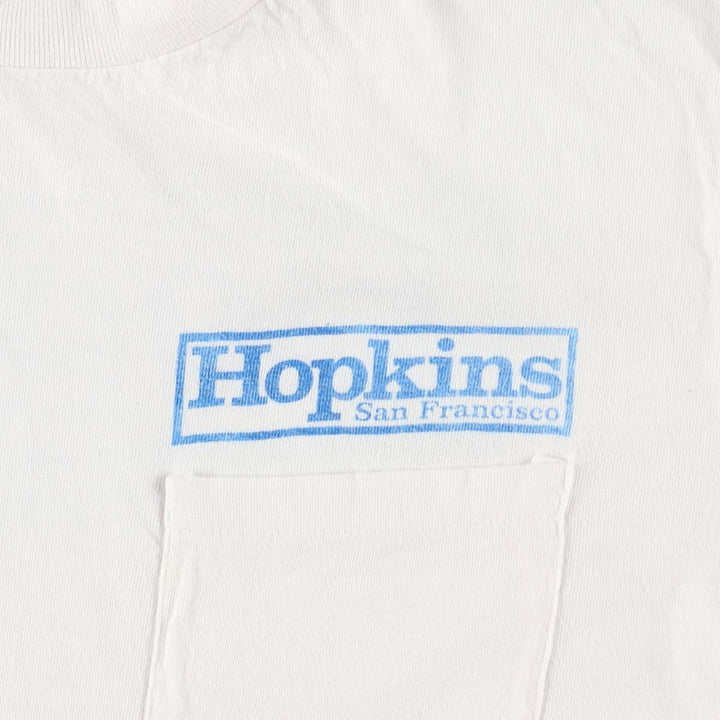 70s-80'S Anvil Hopkins Advertising T-shirt, Made in USA, Women's Size M (approx.), Vintage cotton white type Vintage Second Hand
