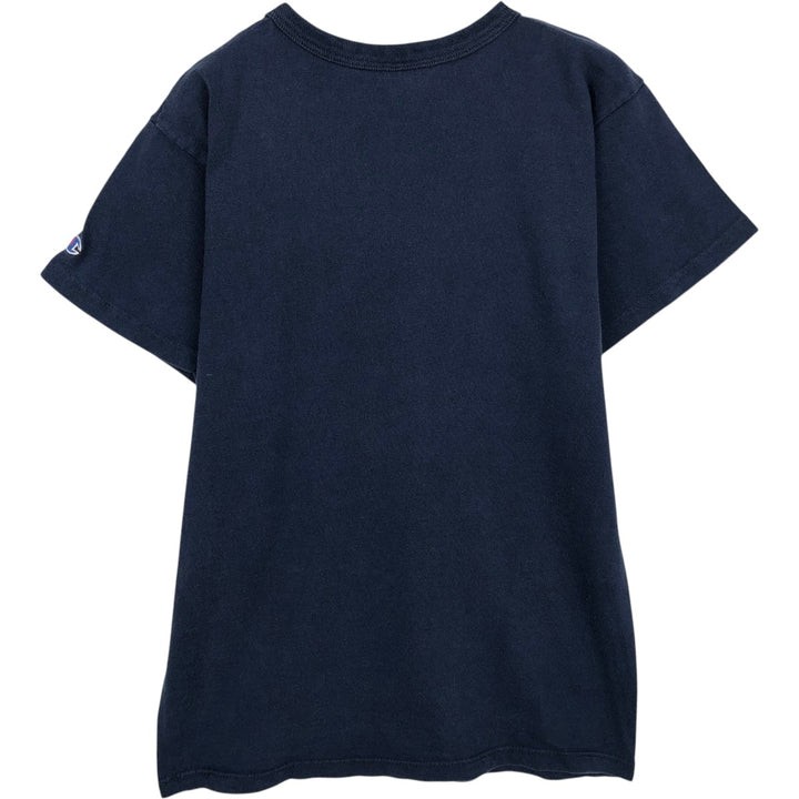 80'S Champion Tricolor Tag College T-Shirt, Made in USA, Women's Size M (Equivalent), Vintage cotton navy blue type Vintage Second Hand