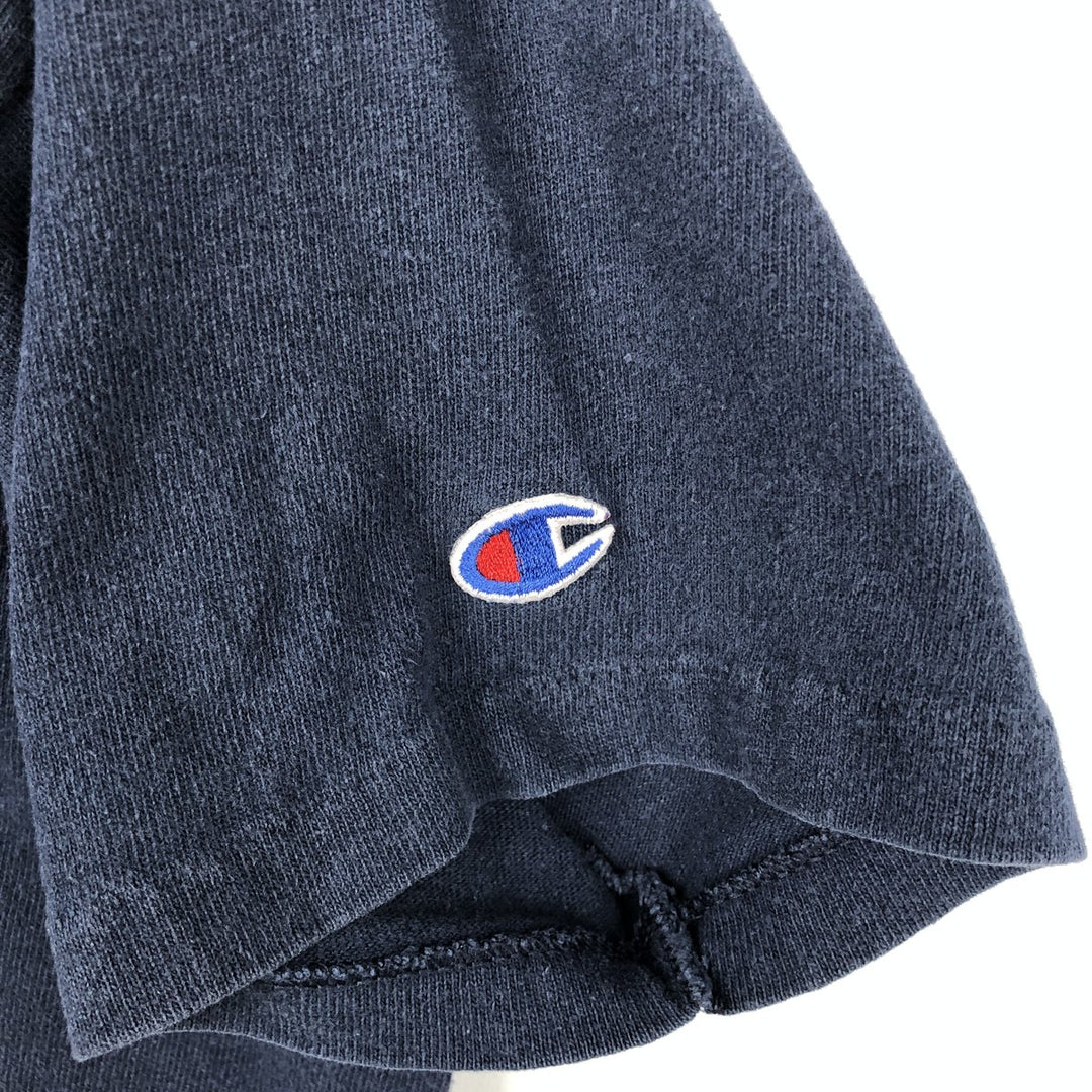 80'S Champion Tricolor Tag College T-Shirt, Made in USA, Women's Size M (Equivalent), Vintage cotton navy blue type Vintage Second Hand