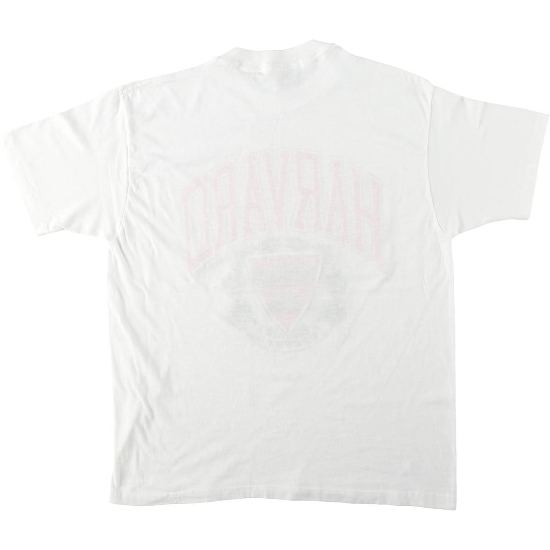 70s-80'S TNT HARVARD Harvard University College T-shirt, Made in USA, Women's XL equivalent, Vintage polyester white type Vintage Second Hand