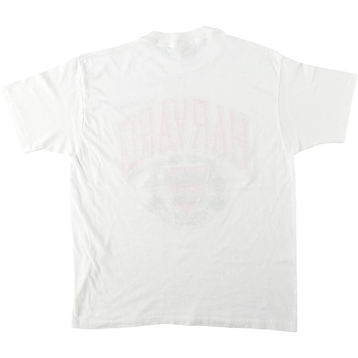 70s-80'S TNT HARVARD Harvard University College T-shirt, Made in USA, Women's XL equivalent, Vintage polyester white type Vintage Second Hand