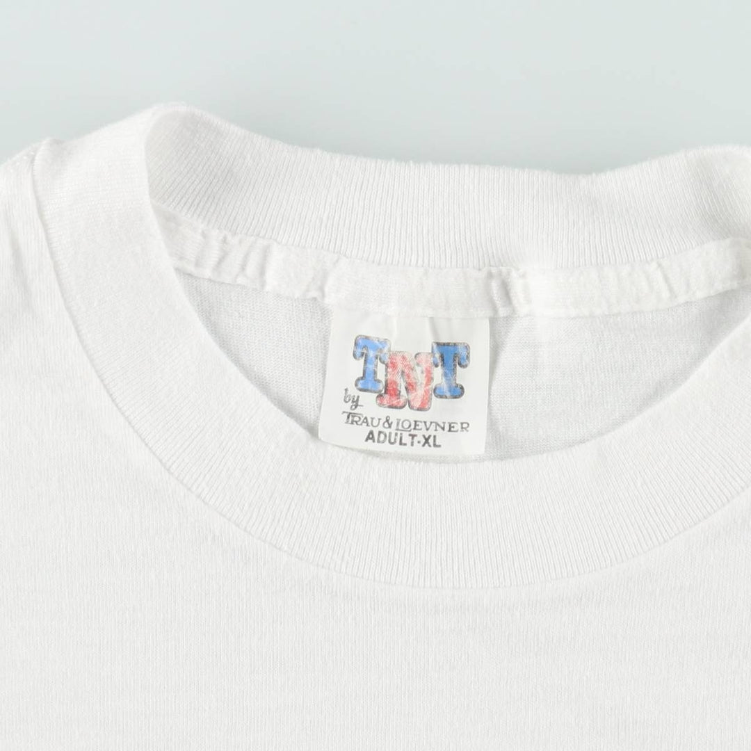 70s-80'S TNT HARVARD Harvard University College T-shirt, Made in USA, Women's XL equivalent, Vintage polyester white type Vintage Second Hand