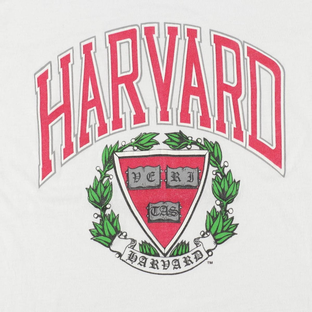 70s-80'S TNT HARVARD Harvard University College T-shirt, Made in USA, Women's XL equivalent, Vintage polyester white type Vintage Second Hand