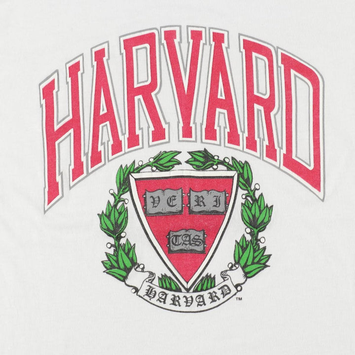 70s-80'S TNT HARVARD Harvard University College T-shirt, Made in USA, Women's XL equivalent, Vintage polyester white type Vintage Second Hand