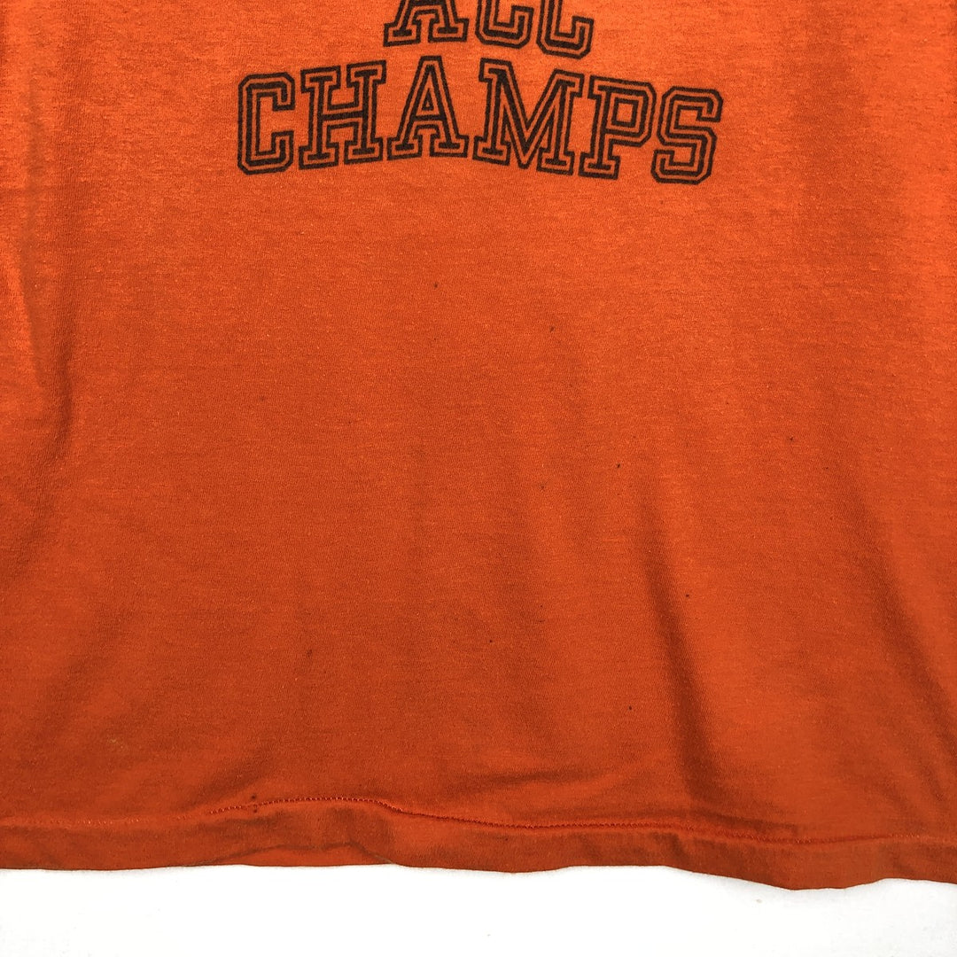 1970'S College T-shirt, Women's Size S (approx.), Vintage unclear orange type Vintage Second Hand