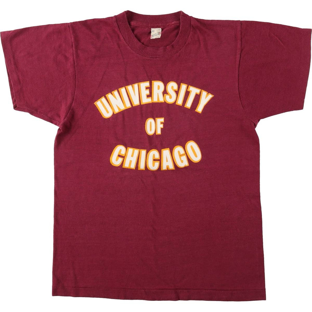 80'S Screen Stars College T-shirt, Made in USA, Women's Size M (approx.), Vintage cotton wine-red Vintage Second Hand