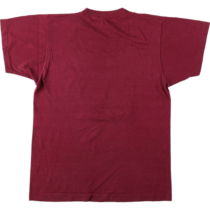 80'S Screen Stars College T-shirt, Made in USA, Women's Size M (approx.), Vintage cotton wine-red Vintage Second Hand