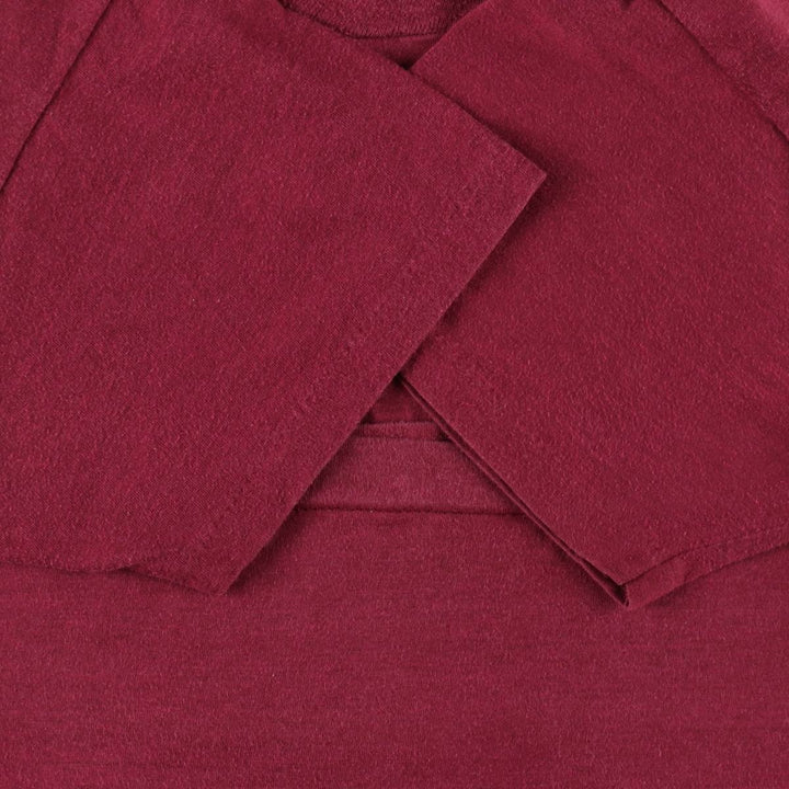 80'S Screen Stars College T-shirt, Made in USA, Women's Size M (approx.), Vintage cotton wine-red Vintage Second Hand