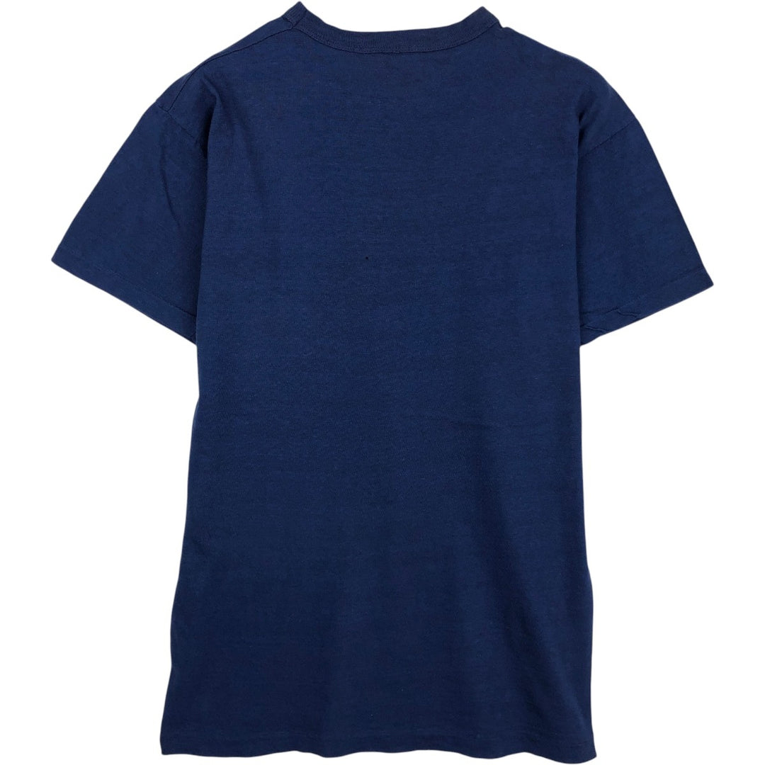 80'S Eastport College T-shirt, Made in USA, Men's Size S (approx.), Vintage cotton navy blue type Vintage Second Hand