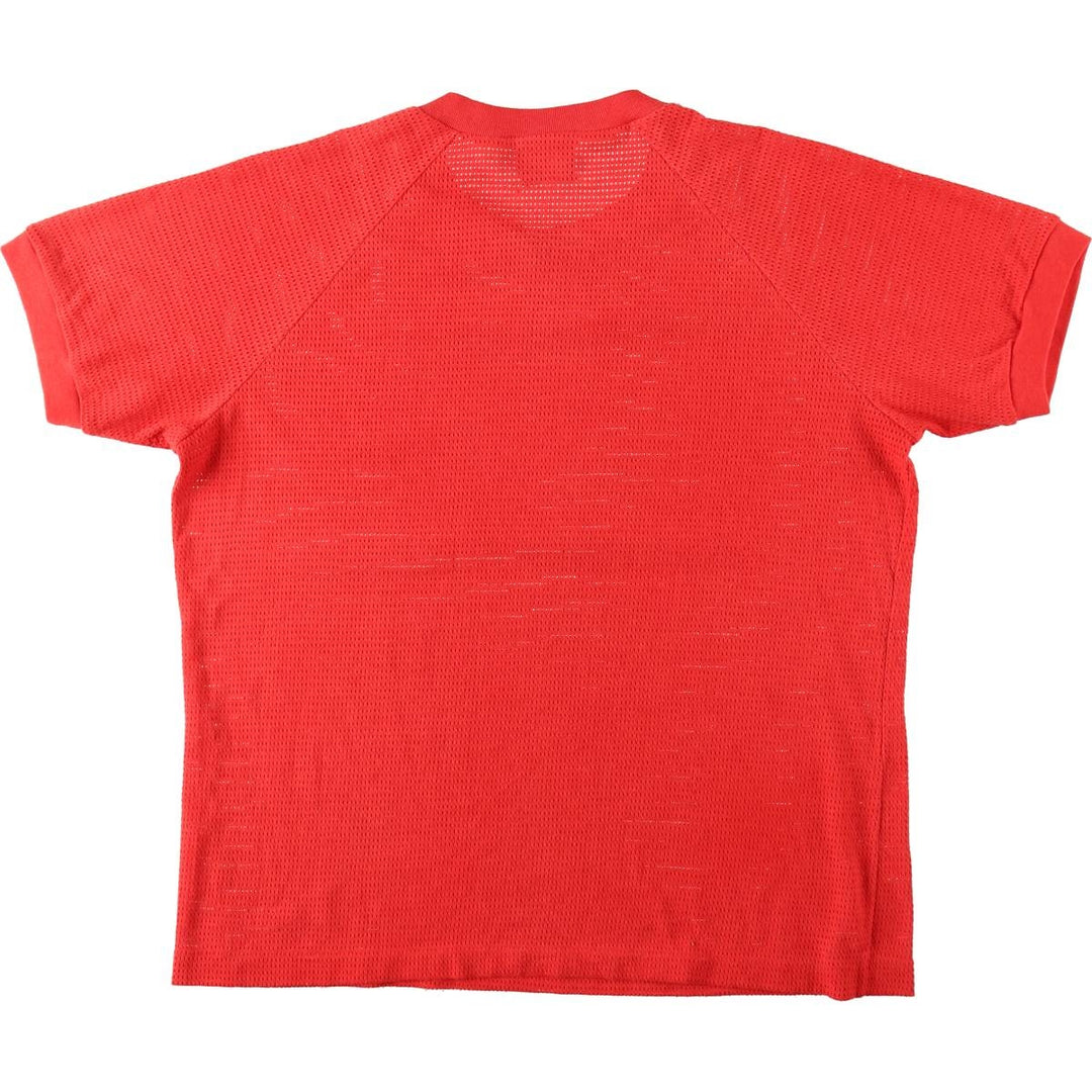 80'S Nike Navy Tag Mesh Logo Print T-Shirt, Women's Size L (approx.), Vintage unclear red type Vintage Second Hand