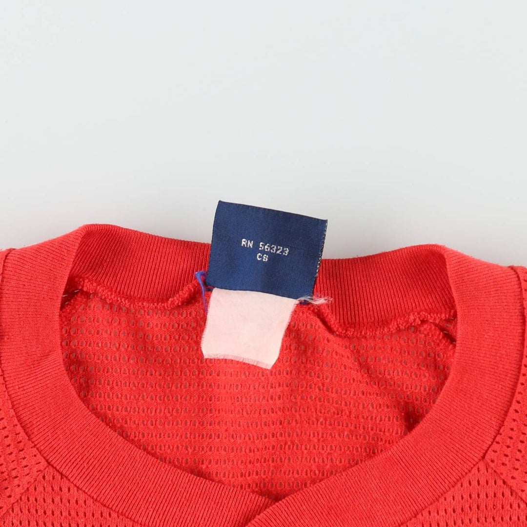 80'S Nike Navy Tag Mesh Logo Print T-Shirt, Women's Size L (approx.), Vintage unclear red type Vintage Second Hand