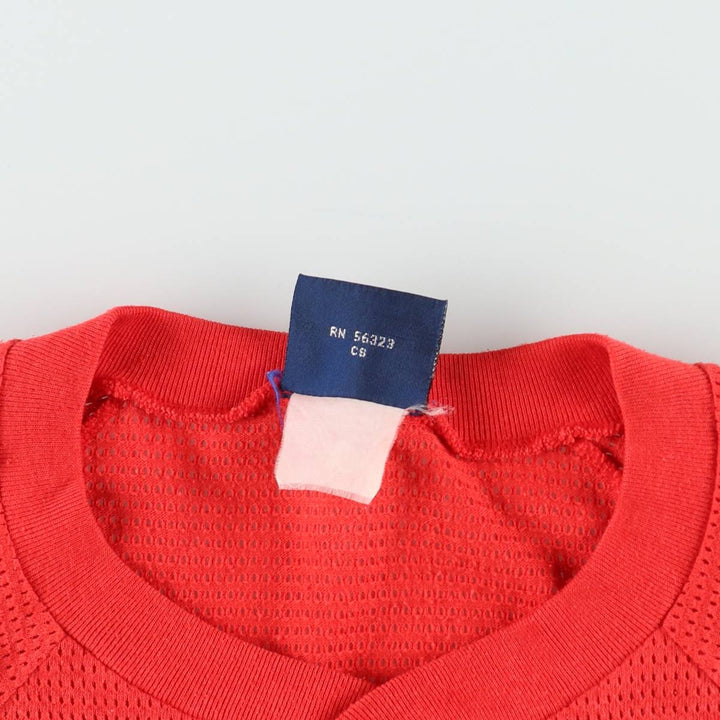 80'S Nike Navy Tag Mesh Logo Print T-Shirt, Women's Size L (approx.), Vintage unclear red type Vintage Second Hand