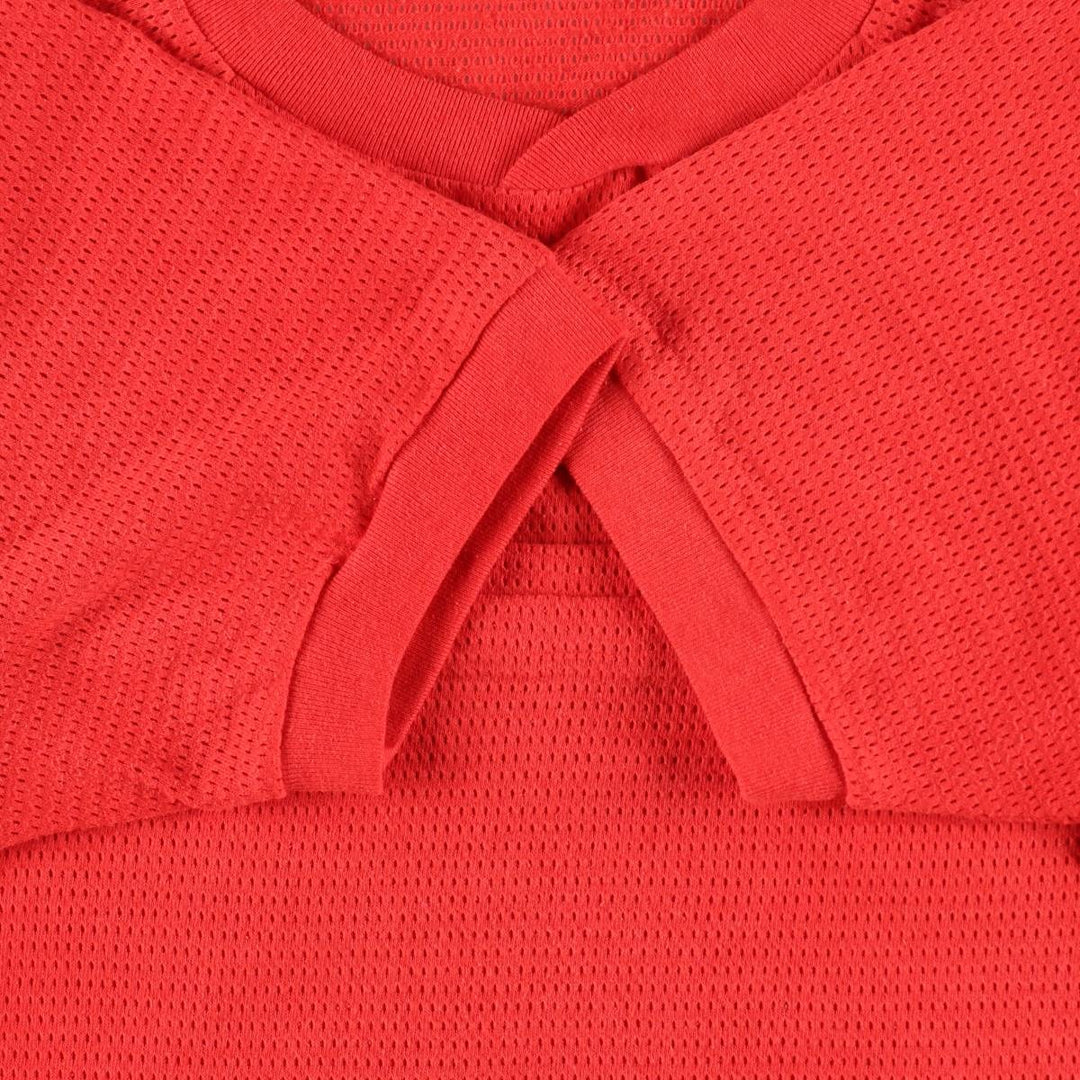 80'S Nike Navy Tag Mesh Logo Print T-Shirt, Women's Size L (approx.), Vintage unclear red type Vintage Second Hand