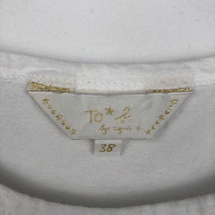 agnes b. To b.by agnes b. Short-sleeved printed T-shirt, women's size S (equivalent) cotton white type Vintage Second Hand